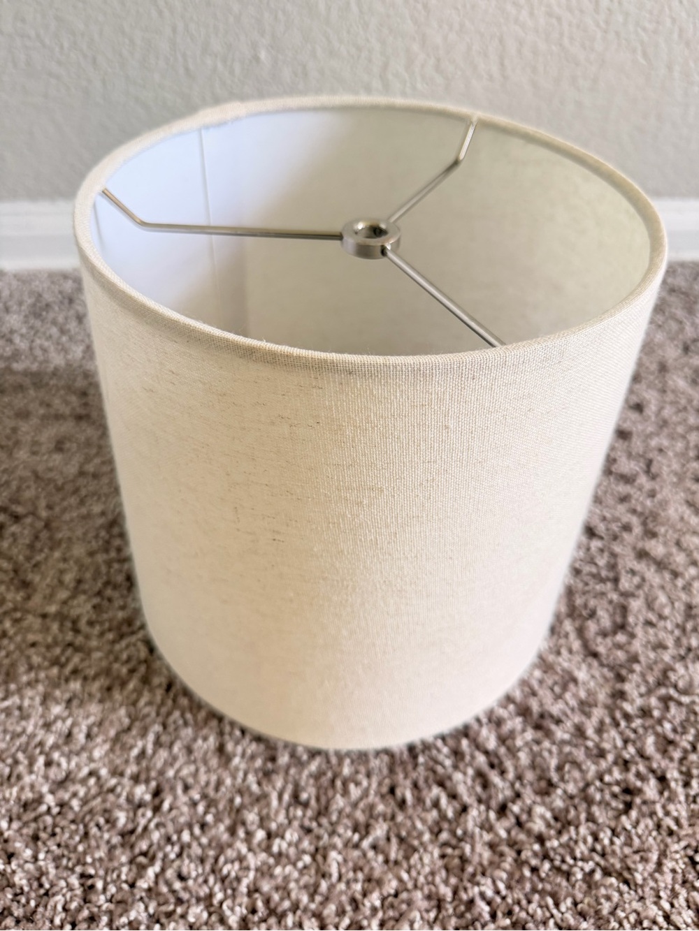 Cream Linen Drum Lampshade 10” Diameter